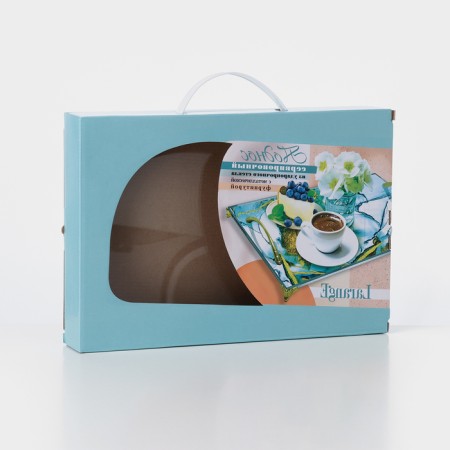 Glass tray with metal handles and legs 20.6 x 30.6 cm-4