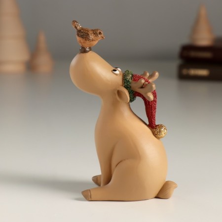 Souvenir Polystone "Cute elk with a patch on the nose" 6.5x4x10 cm-1