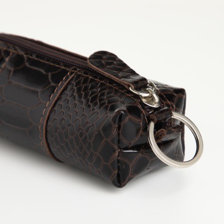 Pocket Key with lightning, textura, length 12.5 cm, ring, brown color-3