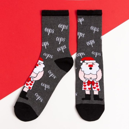 New Year's socks KAFTAN "OOPS" Size 41-44 (27-29 cm), Gray color