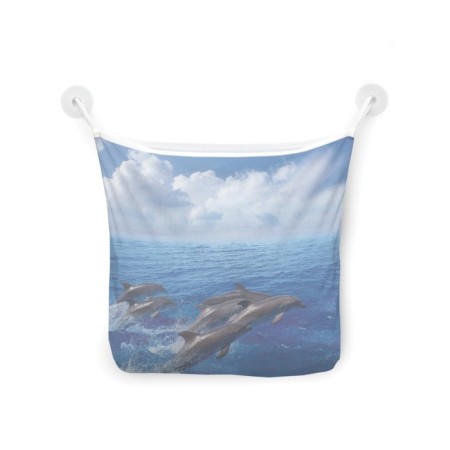 Organizer in a bathtub on the suction cups "jumping dolphins", for storing toys and trifles, size 33x39 cm-2