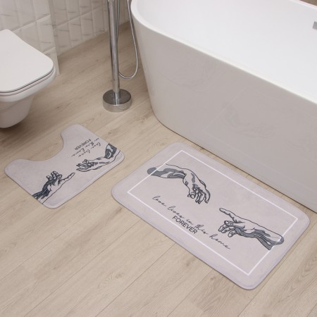 A set of bathroom rugs Ethel "Forever" 2 pcs, 80x50 cm, 50x40 cm, velor-5