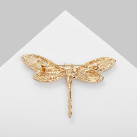 Brooch "Dragonfly" morning, color in gold-1
