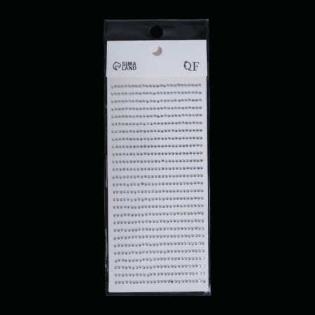 Rhinestones for decor, on adhesive base, 2 mm, silver color-5