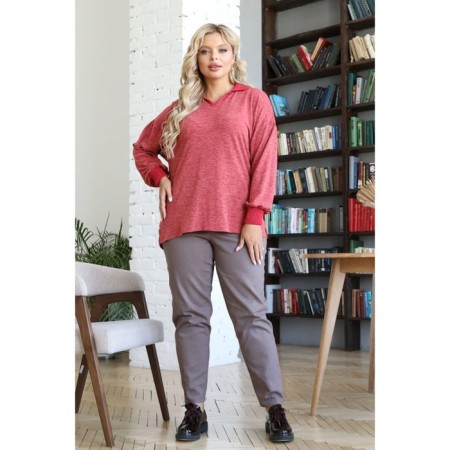 Pulover female, size 56, red color-1