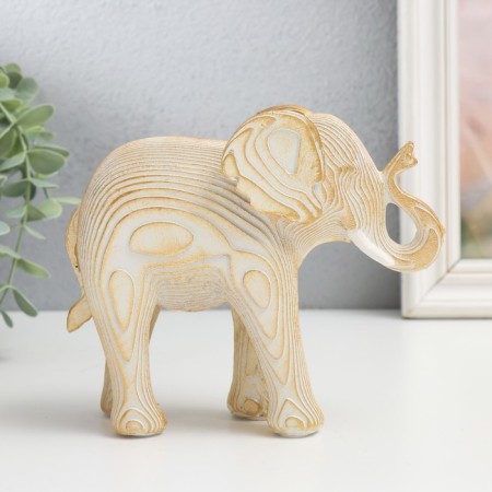 Souvenir Polystone "White Elephant with gold - layers" 16x7x13.5 cm-3