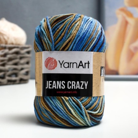 Yarn "Jeans Crazy" 55% cotton, 45% acrylic 160m/50g (7202 print)
