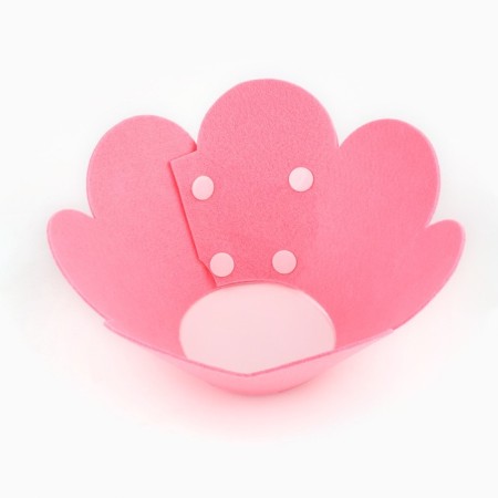 Soft collar for animals felt felt, pink cent, size S-4