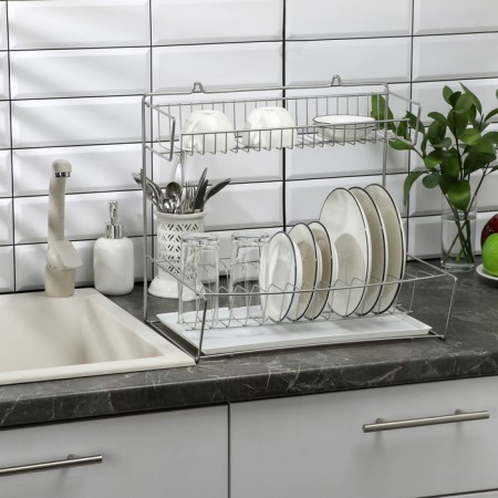 Dishes for dishes with a pallet 2-tier, table-mounted, 37.5 × 29 × 40 cm, color chromium-2