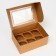 Box for 6 cupcakes craft with a window, confectionery packaging, 18.6 x 13.1 x 8 cm set 5 pcs