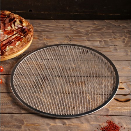 Pizza baking uniform, d = 40.5 cm, silver color-5