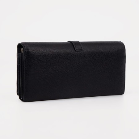 Women's wallet on magnets, black color-1