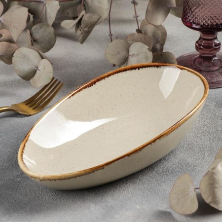 Ceramic dish for supply "sapphire", 21 × 12.5 × 5.5 cm, beige color