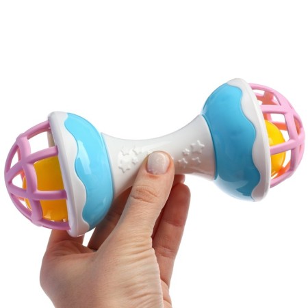 The rattle "Dumbbell", with elastic elements, 17 cm-3