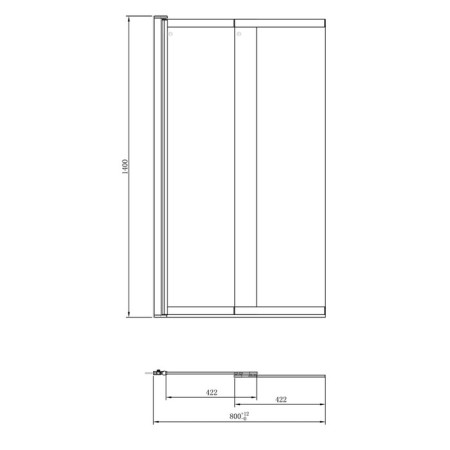 Bath curtain Azario Boston 143, 80x140 cm, sliding, profile chromium-2