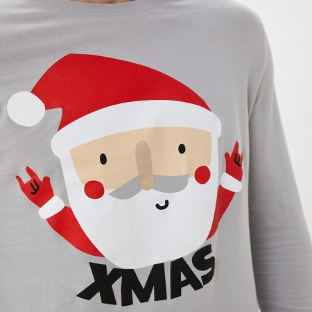 Pajama New Year's male KAFTAN "Santa", red/gray color, size 54-3