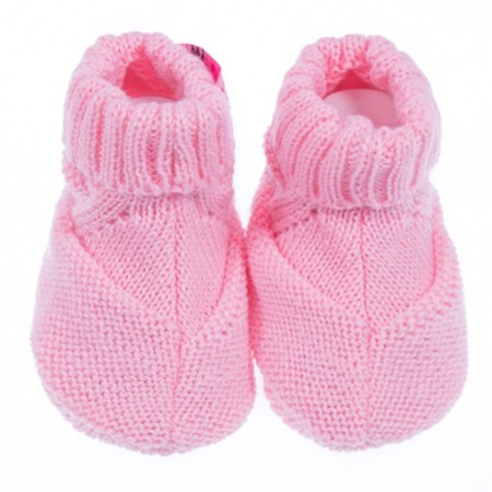 Baby booties, pink color, age 0-6 months