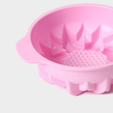 Baking uniform "Sunflower", silicone, 15.3 × 13 cm, with handles, pink color-5