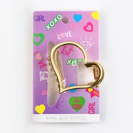 Hair crab “XOXO”, 4.2 x 3.5 cm-1