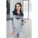 Female Female Suit, size 44, gray color, blue