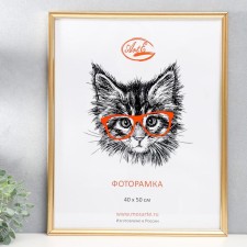 Фоторамка пластик 40х50 см, золото (пластиковый экран)