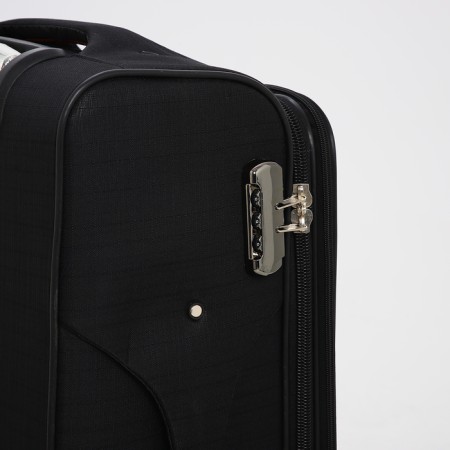 Small suitcase 24 "on lightning, code castle, with extension, black color-4