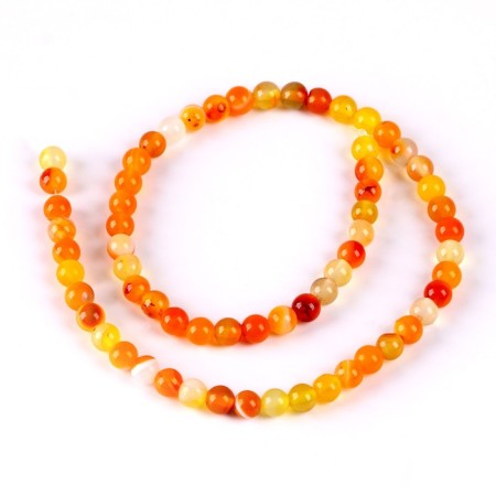 Beads made of natural stone "Yellow Agat" set 58 pcs., Size 1 pc. - 6 mm-4