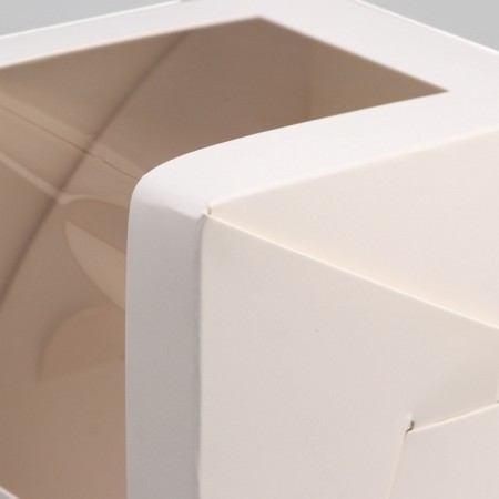 Packaging for one cupcake with a window, white, 12.5 x 9.5 x 9.5 cm-2