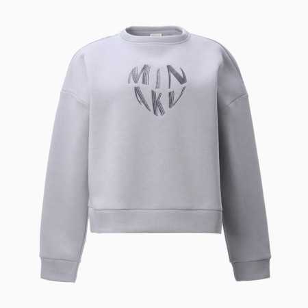 Female sweatshirt Minaku: Velvet Collection color light gray, size 44-4
