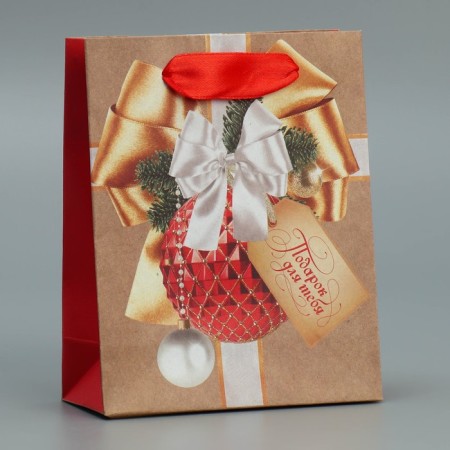 Craft vertical “New Year gift”, S 12 x 15 x 5.5 cm, New Year