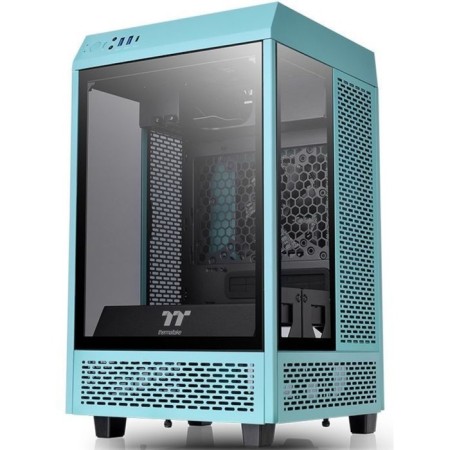The Tower 100 Turquoise, Miniitx, 1x120mm, 3x140mm, 2XUSB 3.0, Audio Bott PSU, without PSU 93719-4