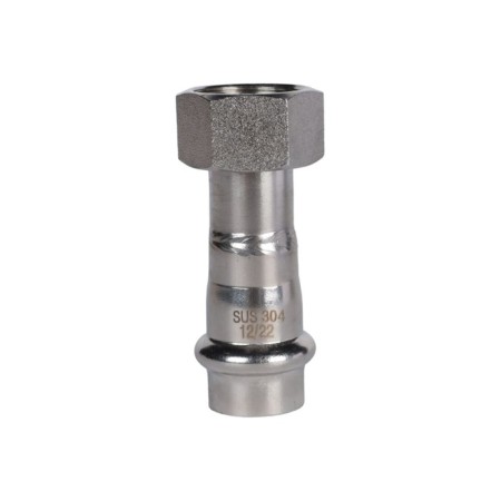 Adapter Rommer RSS-0026-000281, VPR-BR, D = 28 mm X 1 ", press, uniform nut, stainless steel. Steel