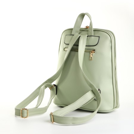 City backpack on a zipper, green color-1
