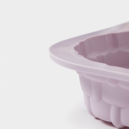 The form for baking the share "German cupcake. Basket ”, silicone, 31 × 21 × 3.5 cm, 6 cells d = 9.1 cm, lilac color-4