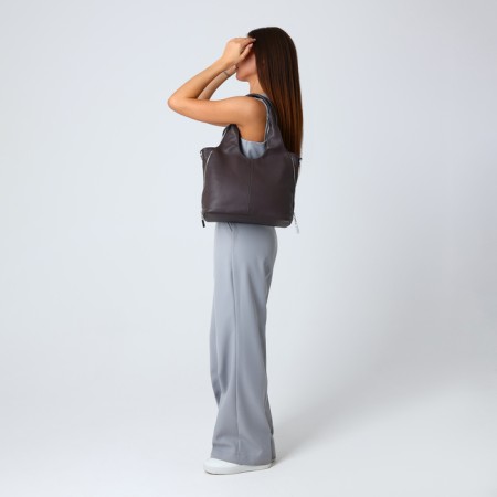 Lurch bag with lightning, the color is gray-brown-6