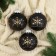 Set of balls plastic D-8 cm, 3 pcs "Fairytale patterns" snowflakes, black