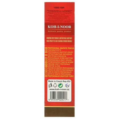 Chernographic pencil 2.0 mm, Koh-I-Noor 1500 10H, professional, l = 175 mm-1