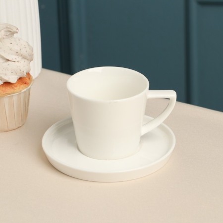 Coffee steam porcelain "Sola", 120 ml, white