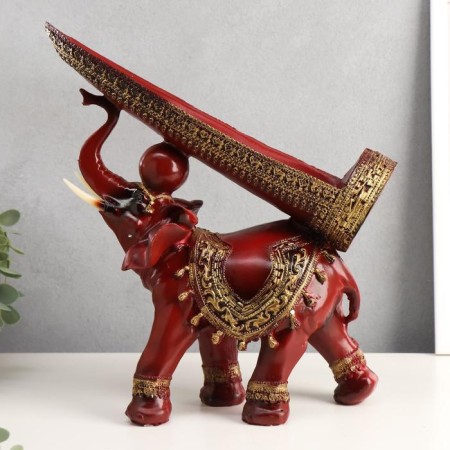 Souvenir stand for a bottle of polystone "Elephant with a blade with brushes" 29x28x10.5 cm-3