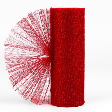 Fatin with glitter, 15 cm, 11 ± 1 g/sq.m, 9 ± 0.5 m, color red No. 20