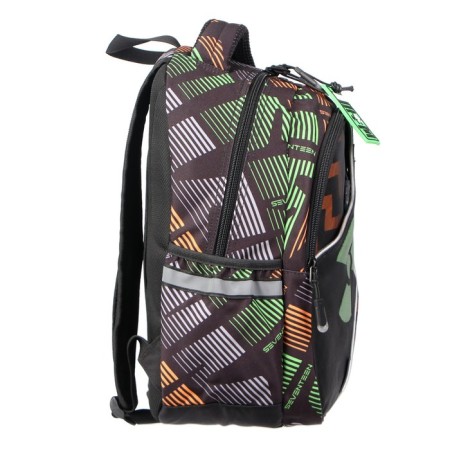 Youth backpack 40 x 30 x 16 cm, with an ergonomic back, with a luminous element of optical-fiber threads, Seventeen, Optical Fiber-4