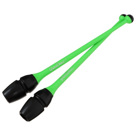 Bulas for rhythmic gymnastics inserted Grace Dance, 36 cm, green/black color-3