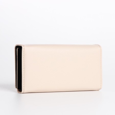 Women's wallet on magnet, beige color-1