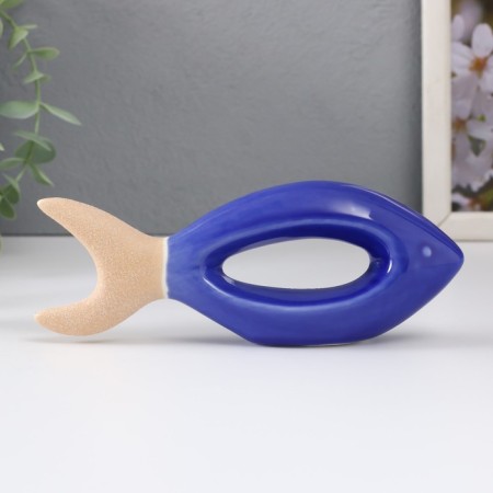 Souvenir ceramics "fish" sand-blue 17x3.8x5.8 cm-2