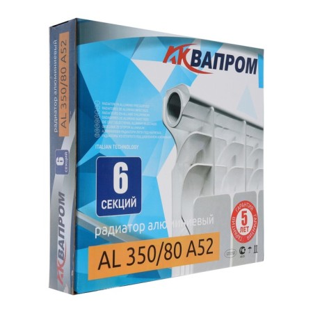 Aluminum radiator Aquaprom a52, 350 x 80 mm, 6 sections-1