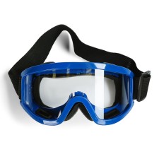 Glass-mask for motorcycle driving, transparent glass, blue color