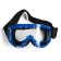 Glass-mask for motorcycle driving, transparent glass, blue color
