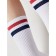 Extended women's socks with bright strips of CONTE ELEGANT Active, size 23, white, red color