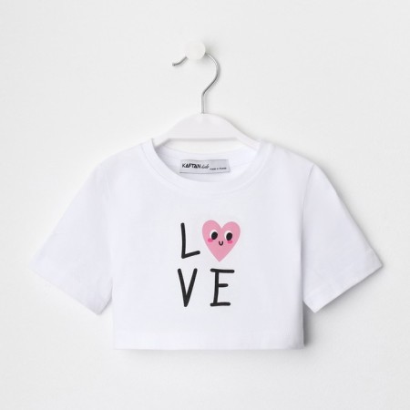 T -shirt Children's shortened KAFTAN "LOVE", p. 38 (146-152 cm), white-5