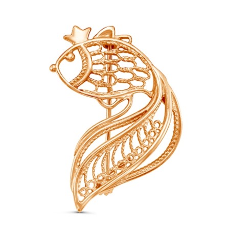 Brooch "Tropican" Golden Fish, gilding